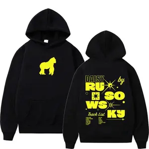 Rapper Rusowsky Daisy Tour 2025 Merch Hoody Men Women Vintage Fashion Clothing Sweatshirt Loose Style High Quality Fleece Hoodie