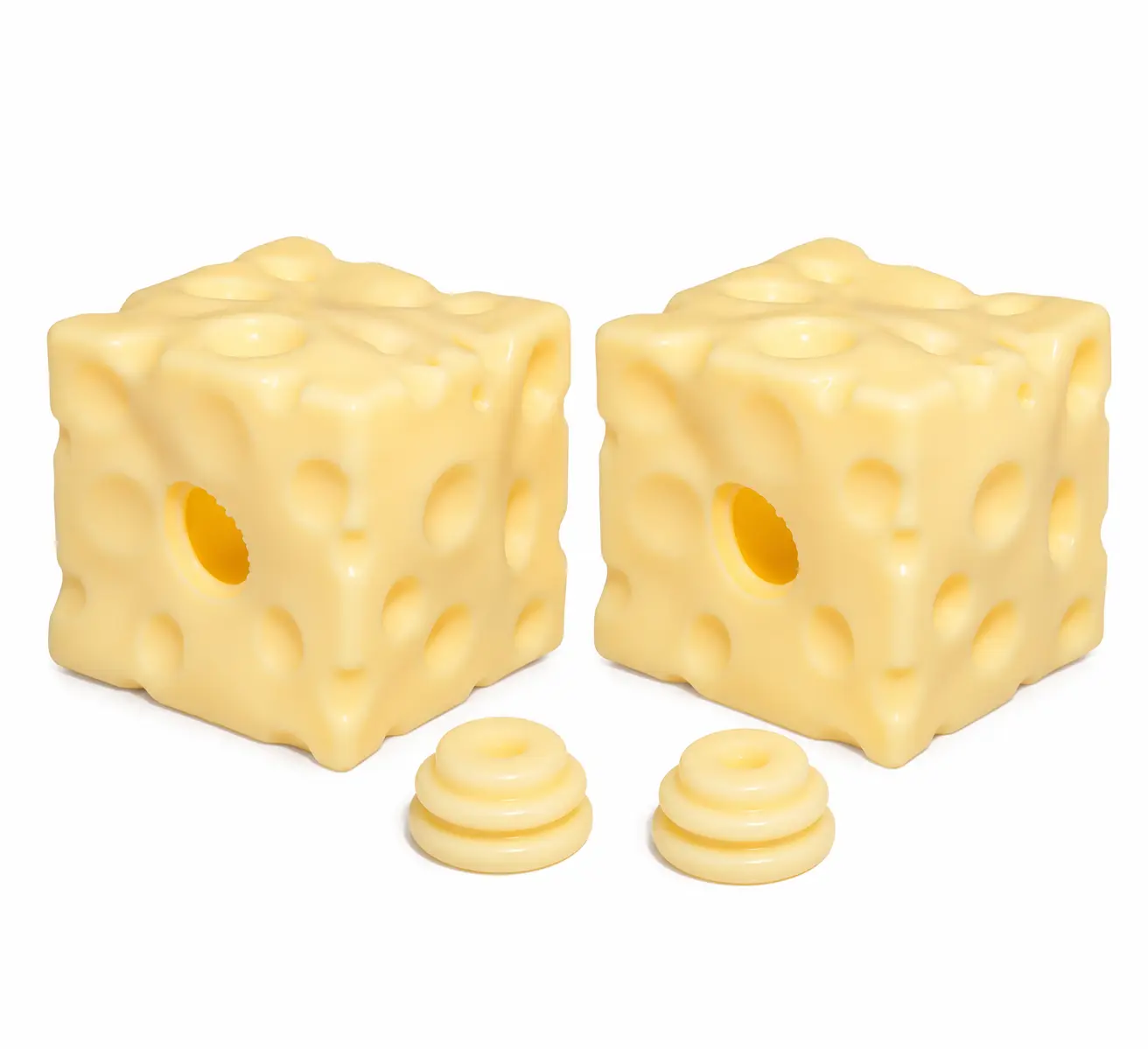 2Pcs Cheese Squishy Skin Stress Ball Making skin DIY 7cm Square Easy Handmade Sensory Squishy Toys Includes 2 Cheese Shaped TPR Skins