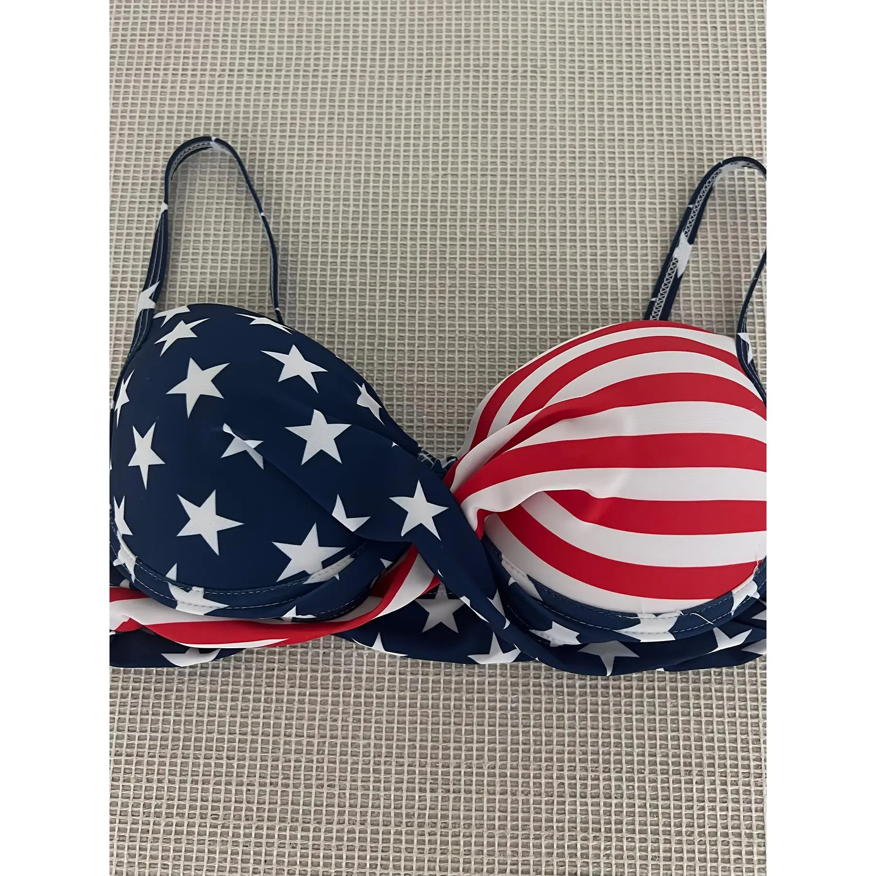 Womens Sexy Two Piece Swimwear American Flag Print Lace Up Lingerie Set  Summer Beach July 4th Bikini Set casual tie back swim bra gingham bikini -  TikTok Shop