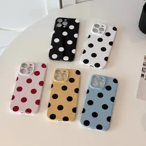 Polka Dot Pattern Phone Case, 1 Count Full Coverage Soft Film Phone Case, Protective Phone Accessories Compatible with iPhone 16 15 Pro Max 13 14, Casing