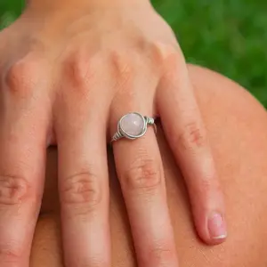 Rose Quartz Wire Wrap Ring