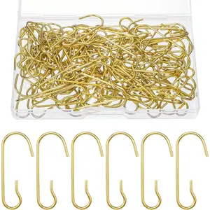 120 count Ornament Hooks  Ornament Hangers Christmas Bendable Metal Wire  Hook with Storage Box for Christmas Tree Halloween Party Decor