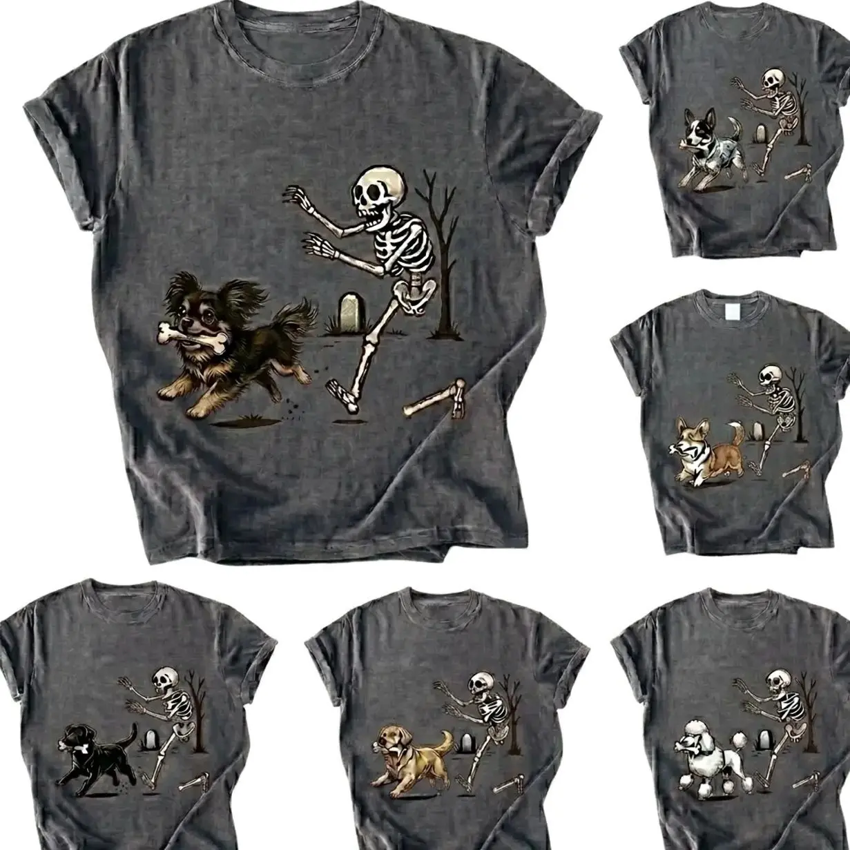 Comfort Colors Pepper Dog Breed Halloween Skeleton T-shirt, Funny Spooky Season Dog Lover Shirt, 50 Plus Breeds Apparel jul3