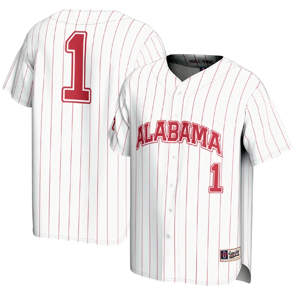Men's GameDay Greats #1 White Alabama Lightweight Baseball Fashion Jersey REMADE Unisex For Fan S-5XL