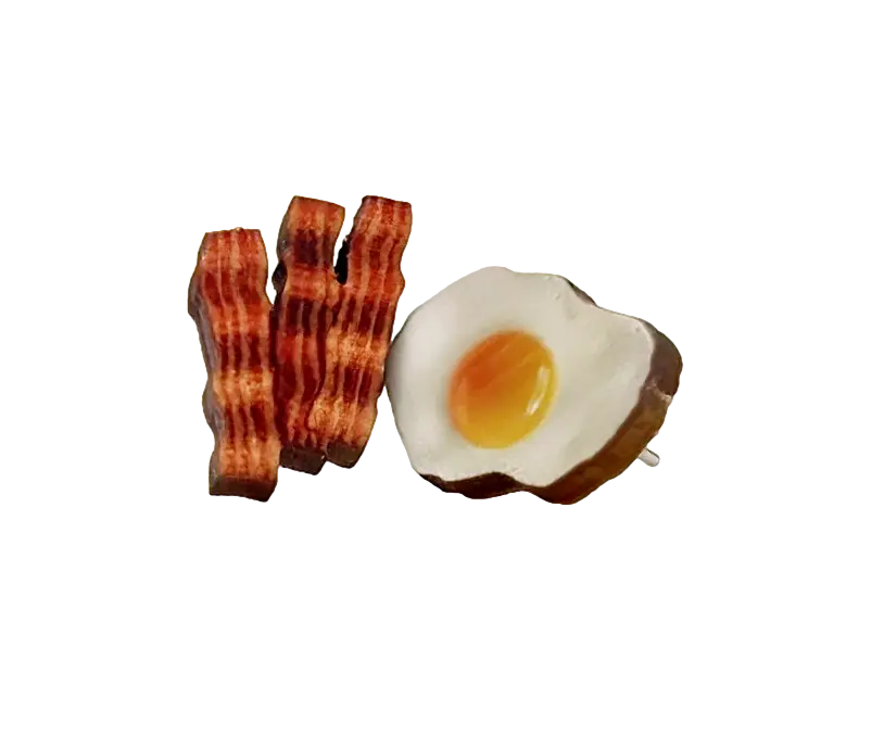Bacon + Eggs Earrings
