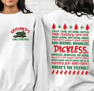 Dickless Griswold's National Lampoon's Christmas Vacation Quote Sweater, Festive Holiday Iconic Quotes From The Classic Comedy, Fabric Cotton Hoodie