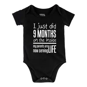 I Just Did 9 Months On The Inside My Parents Are Now Serving Life Print Bodysuit, Casual Short Sleeve Romper, Baby  Outdoor ClothingB1108-028