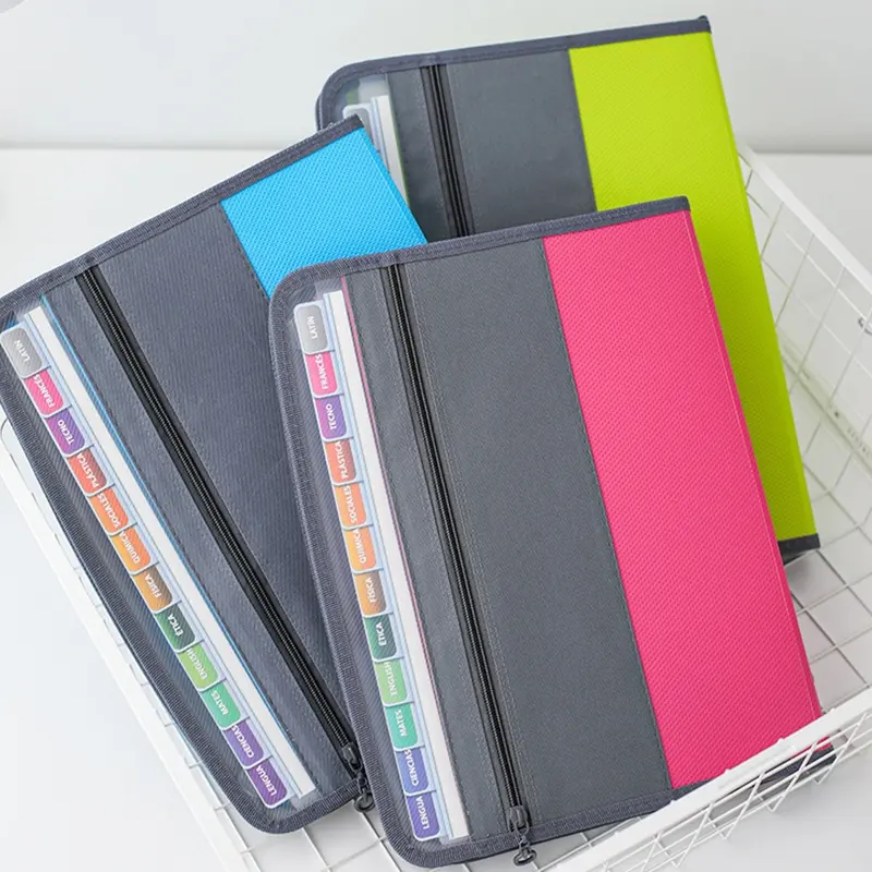 A4 Multi-Layer Zippered Accordion File Folder, Dustproof and Anti-Drop, Office Document Organizer, Filing, Ideal for Archiving and Daily Use, Efficiency