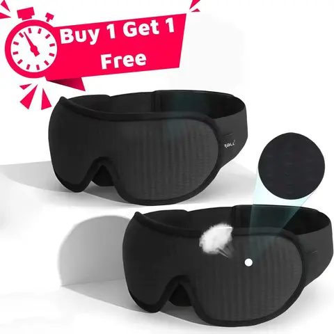 【Buy 1 Get 1 Free Product】Unisex 3D Deep Contoured Sleep Mask, Adjustable Blackout Eye Cover with Nose Pad, 99% Light Block Optimal Light Blocking Sleep Aid for Travel, Gifts for Partners