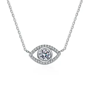 #78 (Evil Eye) 925 Sterling Silver Synthetic Moissanite Necklace