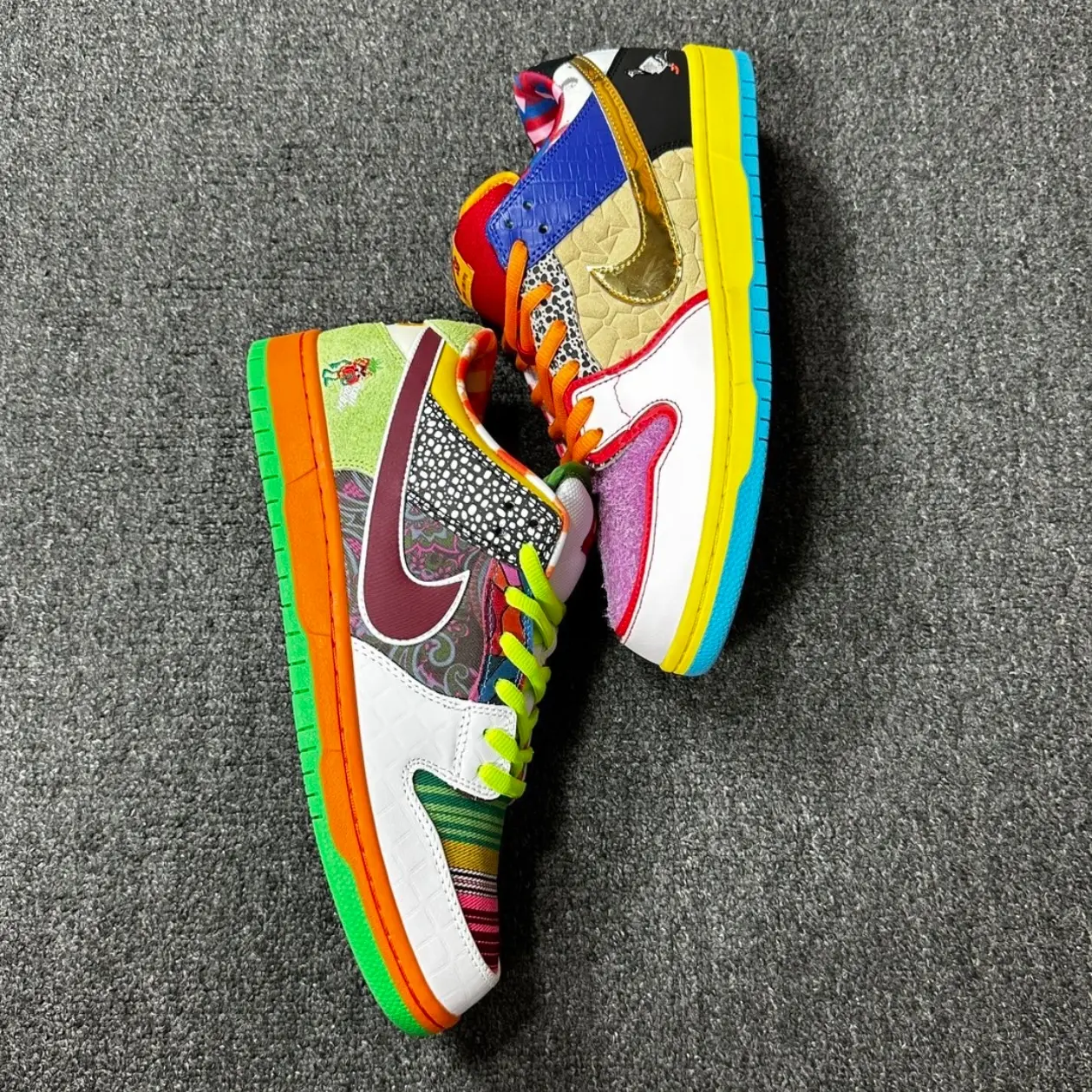 Unisex Vibrant Patchwork Low‑Top Casual Shoes,Mixed Suede & Printed Fabric,Multi‑Color Block Design,Colorful Rubber Outsole,Fashion Streetwear Footwear
