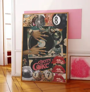Retro Collage Wall Art Print, Y2K Black Woman DJ Unframed Poster, Multi-Size Photo Paper Single Sheet Unboxed Home Decor, Room Accessories