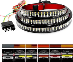 Nilight Truck Tailgate Bar 60" Triple Row 504 LED Strip with Red Brake White Reverse Sequential Amber Turning Signals Strobe Lights for Enhanced Visibility dealsforyoudays headliner star truckled