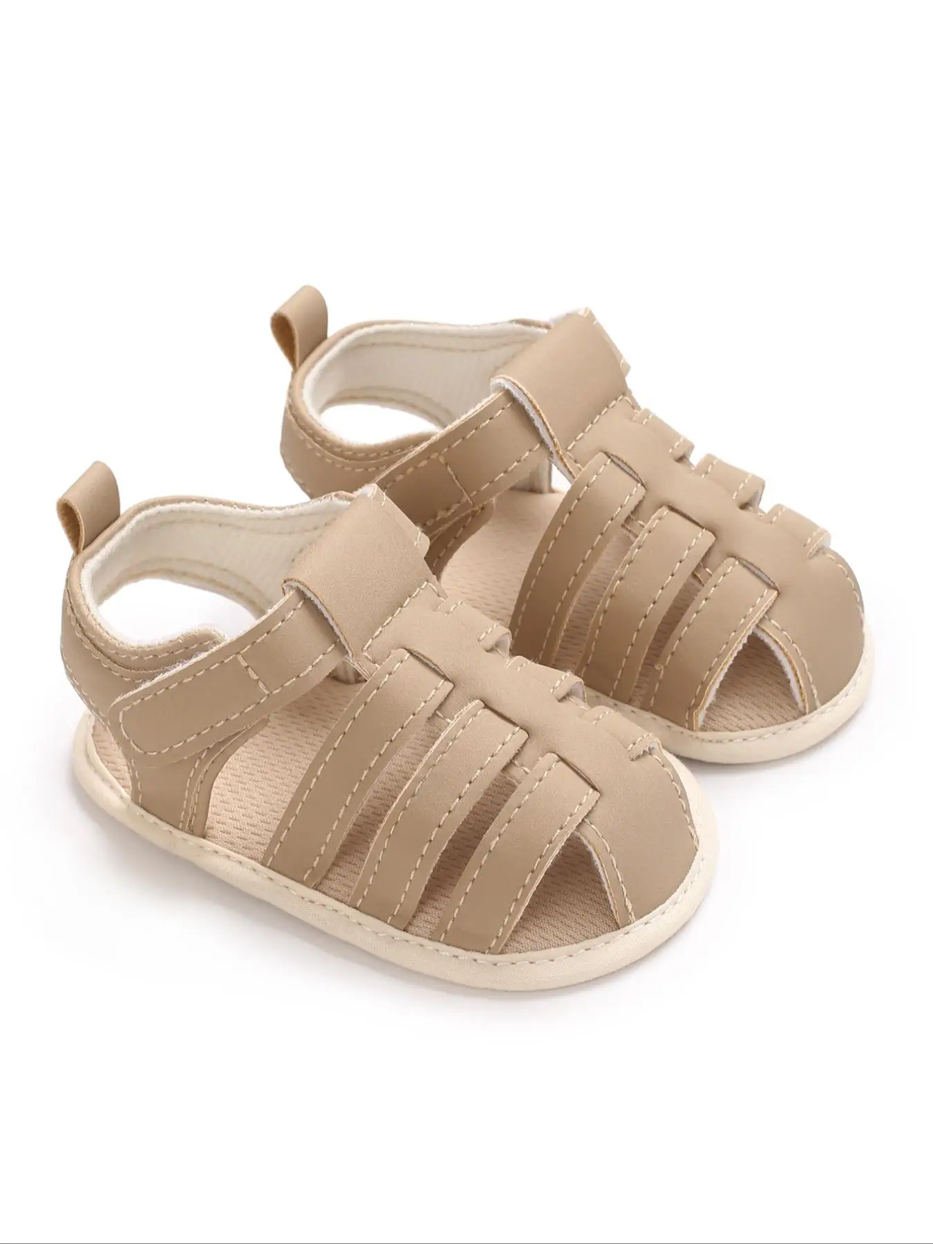 Baby's Solid Color Hollow Out Sandals, Cute Casual Comfortable Breathable Sandals for Baby Boys, Soft Non-slip Sandals for Indoor & Outdoor Wear, Baby