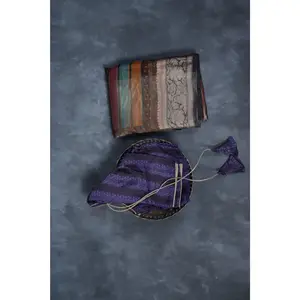 Multicolor Sabhyasachi Lehariya Organza Silk Saree