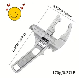 Adjustable Wrench Multi-functional aluminum alloy pipe repair tool Strong clamping large opening Designed for compact bathroom spaces, easy-to-grip manual tool