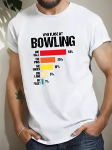 Why Lose At Bowling Men's Short Sleeve T-shirt Summer T-shirt Top