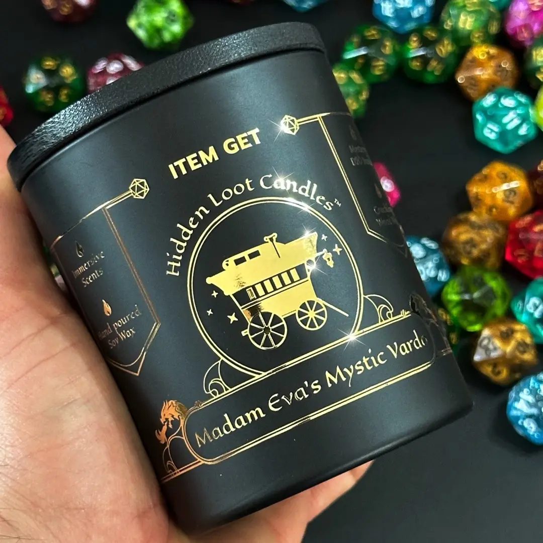 Madam Eva’s Mystic Vardo Scented Hidden Loot Crackling Wood Wick Candle