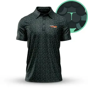 Men's Breathable Dark Pattern Polo Shirt Short Sleeve Golf Performance Casual Gift Tee for Active Style