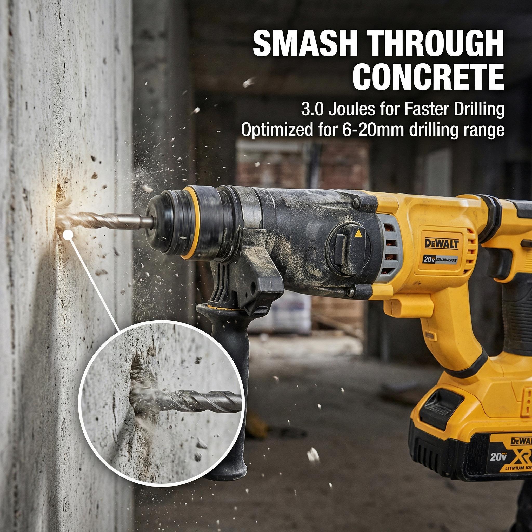 DeWalt DCH263 20V Brushless Rotary Hammer 3.0J Power drill tool set high torque screwdriver