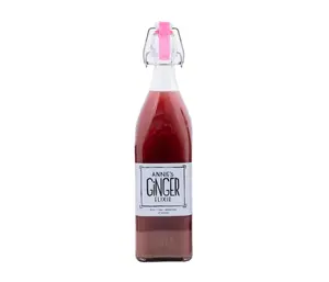 Annie's Ginger Elixir Wellness Beverage 34oz  (1 pk, 2 pk,  4 pk) | Hot-Brewed Ginger, Honey, Lemon, Hibiscus, Elderberry,. Blueberry, Cranberry, Currant, Blak Currant | Supports Gut Helalth & Immunity | Drink hot or cold, straight or mixed 2-3 oz a day