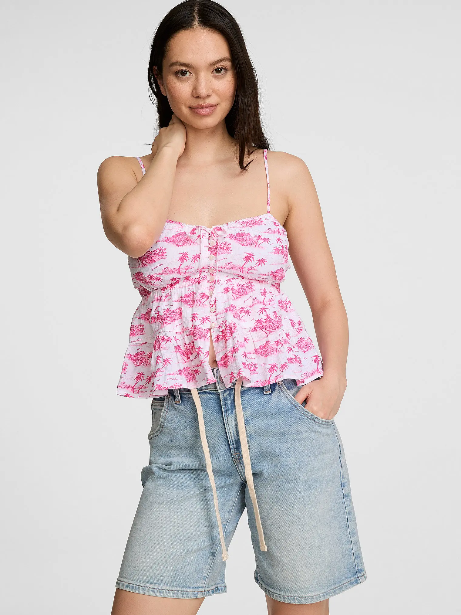 PINK Vacay Tiered Cami Tank Top PINK Vacay Tiered Cami Tank Top