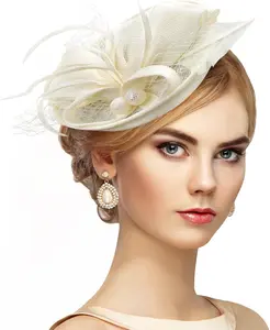 Zinniday Fascinator Tea Party Hat - 2026 Derby Pillbox Kentucky Hat for Women (7.87x5.9inch)