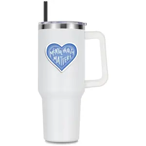 Vogue Harbor Straw Tumbler, Reusable Vacuum Tumbler With Straw, Insulated Double Wall Stainless Steel Cup Handle
