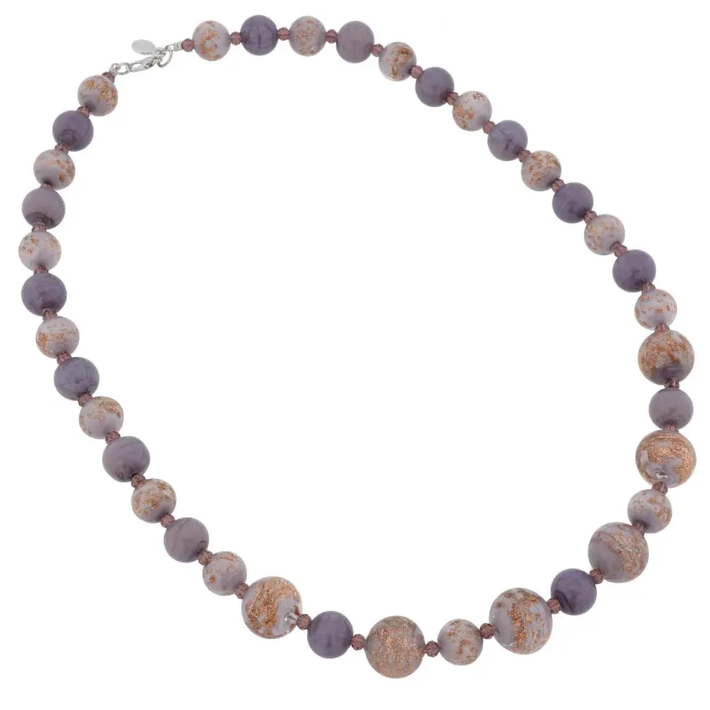 GlassOfVenice Murano Glass Starlight Artistic Necklace, Purple Fashion Costume Jewelry Accessory, Artistic Necklaces