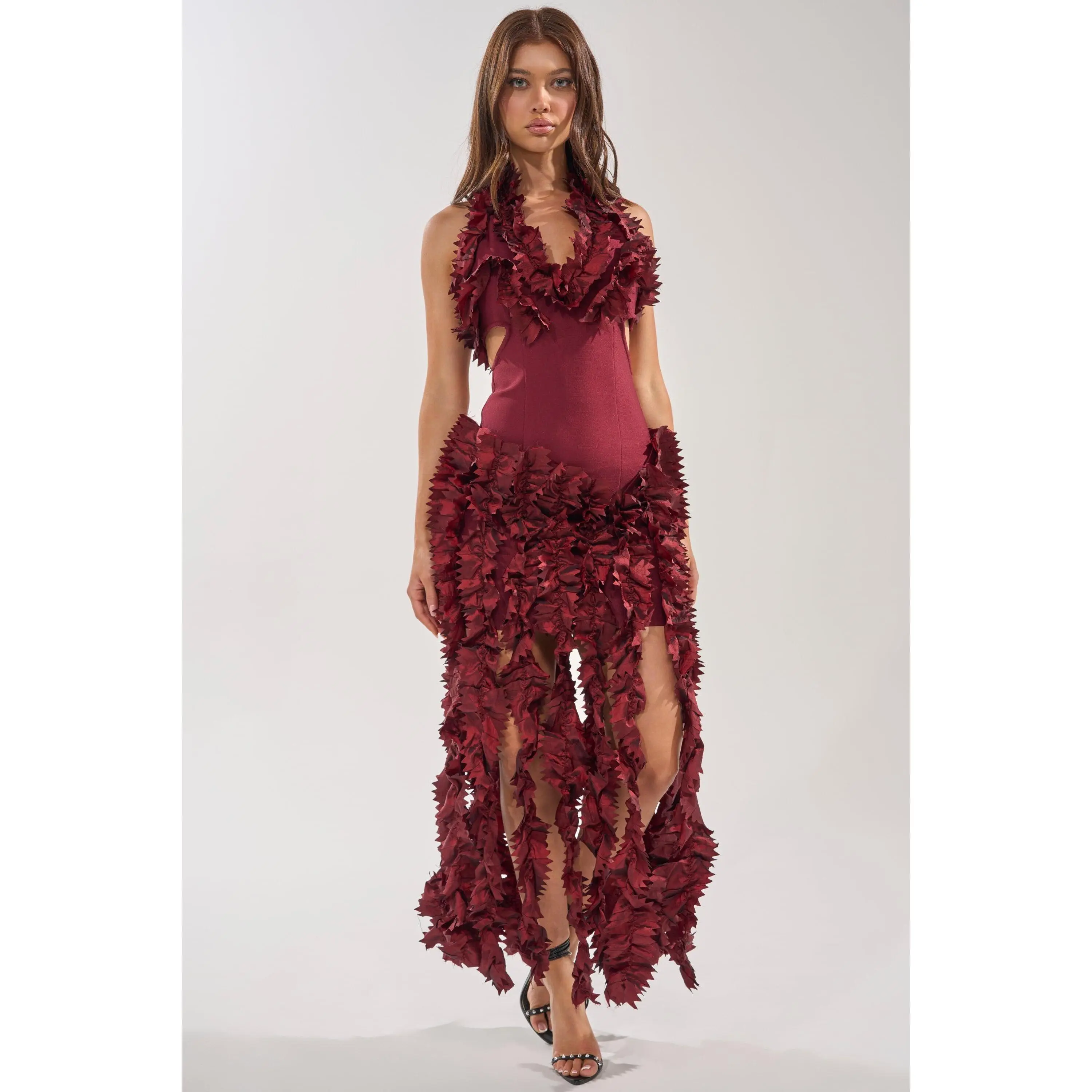 BEST DRESSED FLOCKED MAXI DRESS