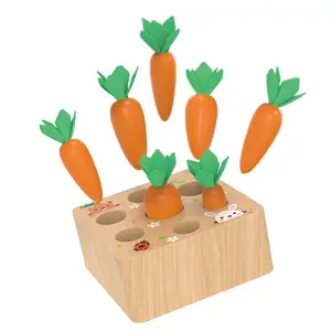 Wooden Carrots Sorting Harvest Game Montessori Toys for Toddlers Babies Early Learning Preschool Toys Birthday Gifts