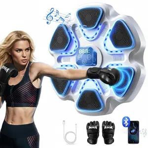 Music Boxing Machine,Smart Boxing Machine for Adults & Kids,Boxing Training Machine with Boxing Gloves, Music Playback Boxing Workout Equipment Target for Home, Office, Gym (W-Blue), wall machine