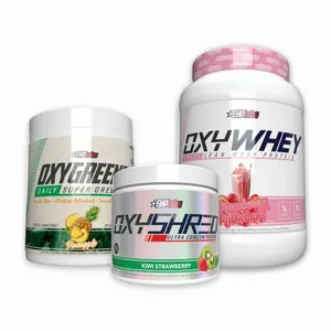 Everyday Fuel Bundle | OxyShred Pre Workout Powder 33 Serve + OxyGreens 30 Serve + OxyWhey Lean Protein 25 Serve | Natural Energy Boost + Digestive Balance + Enzymes Protein | Muscle Fitness Supplements Dietary Edible