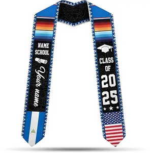Personalized Nicaragua Graduation Stole 2025, Custom Nicaraguan Flag Graduation Sash, Nicaragua Graduation Stole Class of 2025