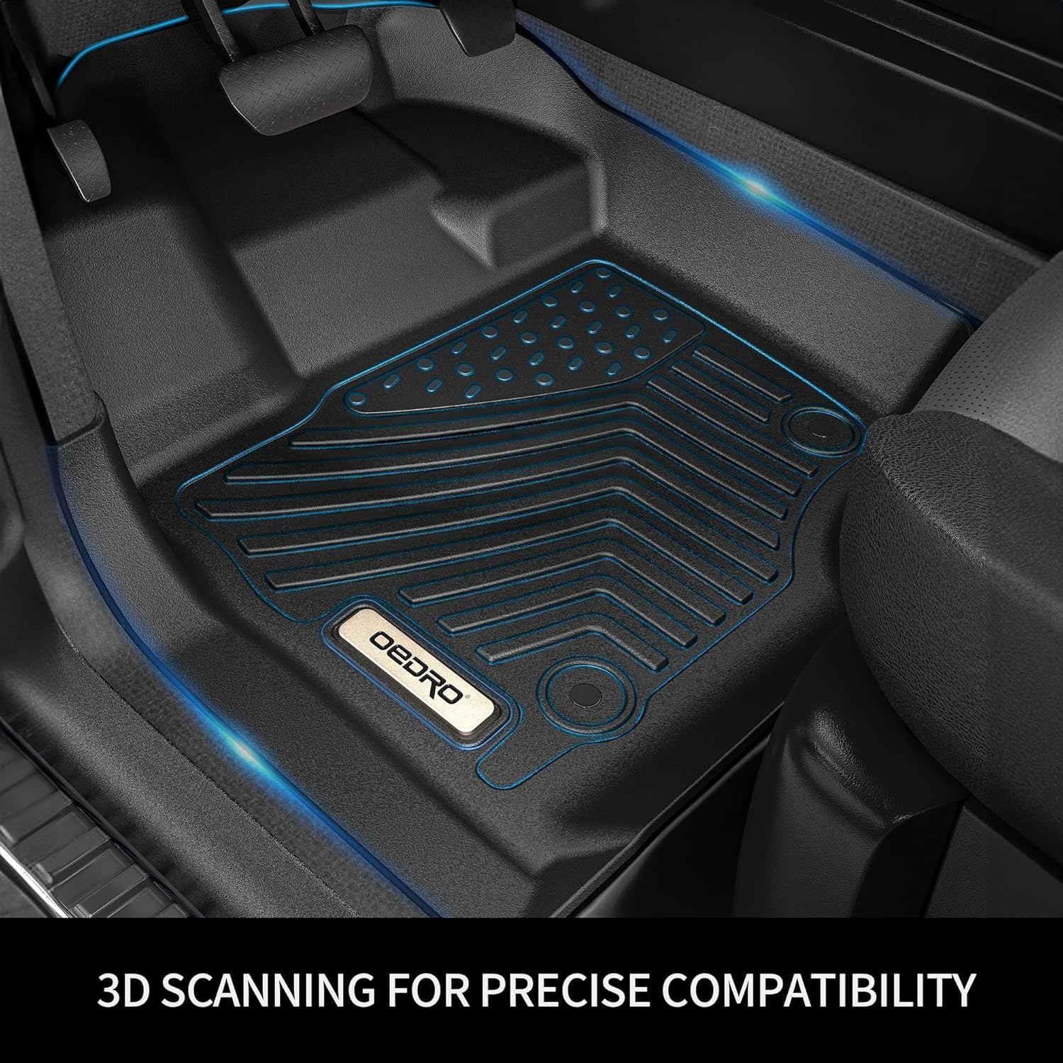 YITAMOTOR Floor Mats Fit for 2012-2018 Dodge Ram 1500 Crew Cab/2019-2023 Ram 1500 Classic Crew Cab 1st & 2nd Row