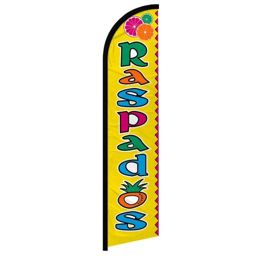 Windless Standing Banner Flag - 11.5x2.5 ft Windproof Polyester Knit Party Backdrop Decoration with Curved Sleeve, Unique Graphic Design for Home, Outdoor Displays, Large Flag Banners