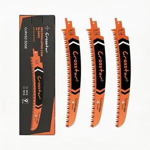 Crosstar 9-Inch Japanese Sawtooth Reciprocating Blade, 6tpi Wood Trimming Blade, Tree Pruning, Branch Cutting, 3-Piece Set