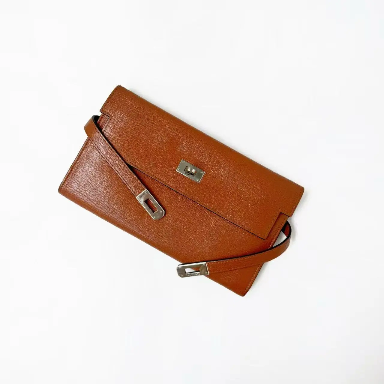Pre-owned HERMÈS Madame Wallet Kelly Pocket Brown CPU0729