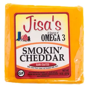 Smokin' Cheddar Cheese Block | 8 oz | Jisa's Farmstead Cheese