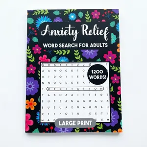 Stress Relief Word Search Book with Positive Words Large Print Puzzle 1200 Words Anxiety Relief Gift for Adults & Seniors summervibes
