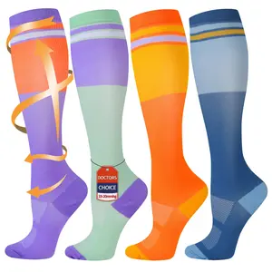 ISUNlE Compression Socks - 4 Pairs (15-20 mmHg) for Men & Women | Comfortable, Durable, and Supportive | Perfect for Everyday Use and Active Lifestyles | Breathable High Performance Fabrics, Mother's Day Gifts