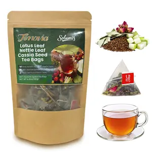 Solumis Herbal Anti-Inflammatory Tea, 120 bags, containing lotus leaf, cassia seeds, nettle leaf, and lemongrass; Caffeine Free; supports digestion, promotes healthy skin and sleep; a natural beverage#Summervibes tiktokshopspringglowup,summervibes