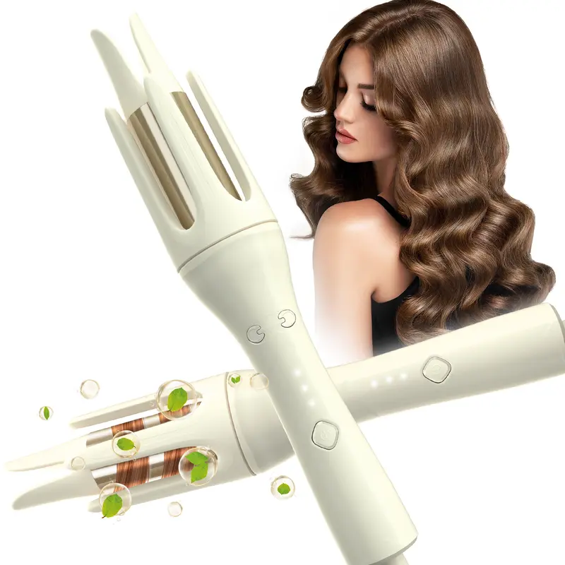 TILLARE Fully Automatic Ceramic Curling Wand - 1.25in Auto Rotating Curler for Beginners, 3 Temperature Settings, Electronic Instant-On, 2-Way Rotation, Anti-Tangle, Anti-Scald, Auto Shut-Off, Hollywood Waves for 14"-26" Hair, Women's Gift