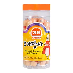 HAEPYO Korean Cheese Cod Fish Sausage - 360g Bucket | Delicious & Nutritious Snack
