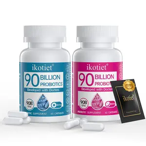 IKOTIET Morning & Evening Probiotics 90 Billion CFU 16 Strains Organic Prebiotics Cranberry Extract 60 Capsules Supports Digestive Gut Health