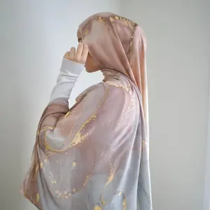 High Quality Modal Cotton Marble Painting Hijab Scarf