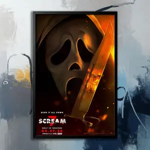 Scream 7 Movie Poster 2026, Horror Film Wall Art, Ghostface Print, Thriller Movie Decor, Cinema Collection Poster