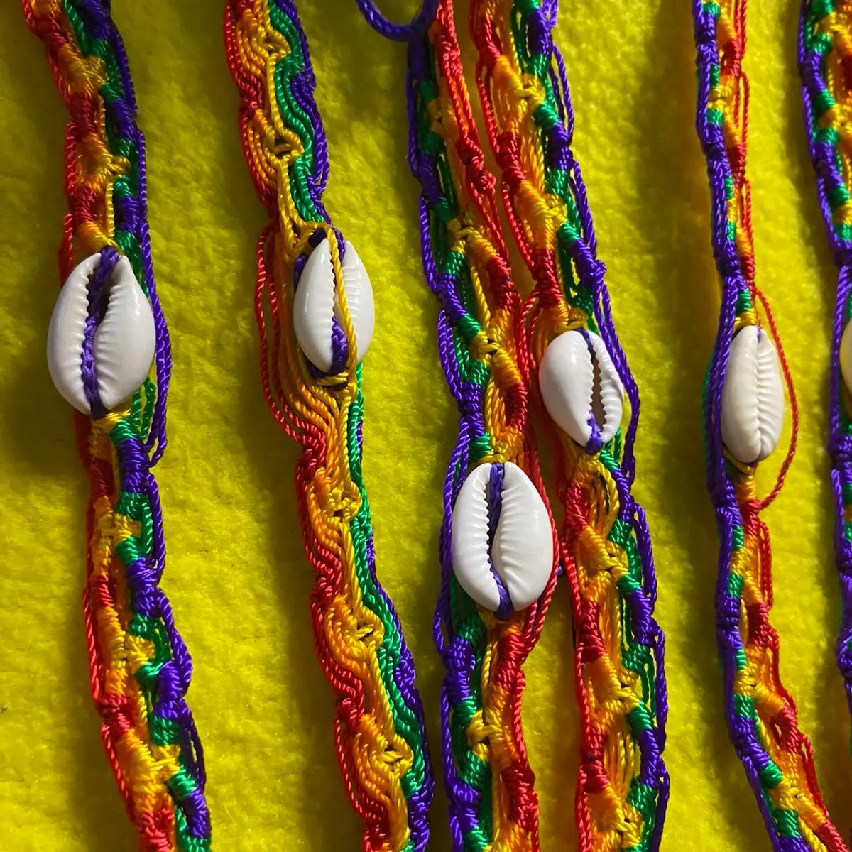 White shell rainbow ankle bracelet