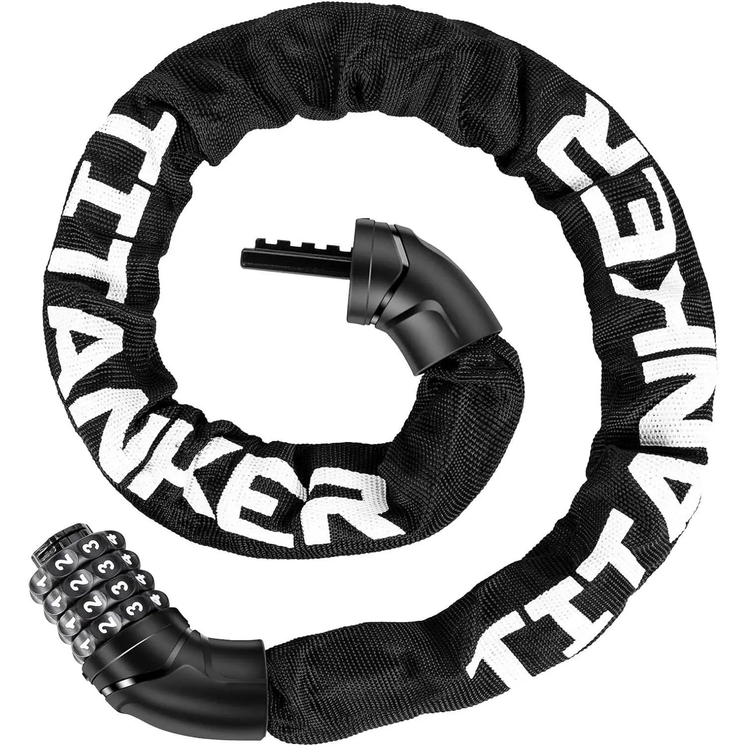 Bike Chain Lock, Bike Locks Security Anti-Theft Resettable Combination Bicycle Chain Lock 3.3 Feet Bike Locks for Bike, Motorcycle, Bicycle, Door, Gate, Fence, Grill (8mm Thick Chain)