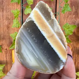 Natural Polished Agate Halves - Natural Color with Smooth Finish, Ideal for Display